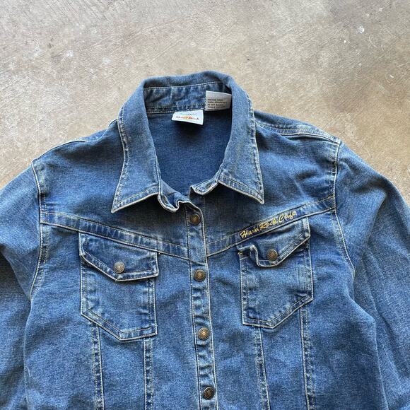 VINTAGE HARD ROCK CAFE COTTON DENIM JACKET WOMENS SMALL - Picture 2 of 5